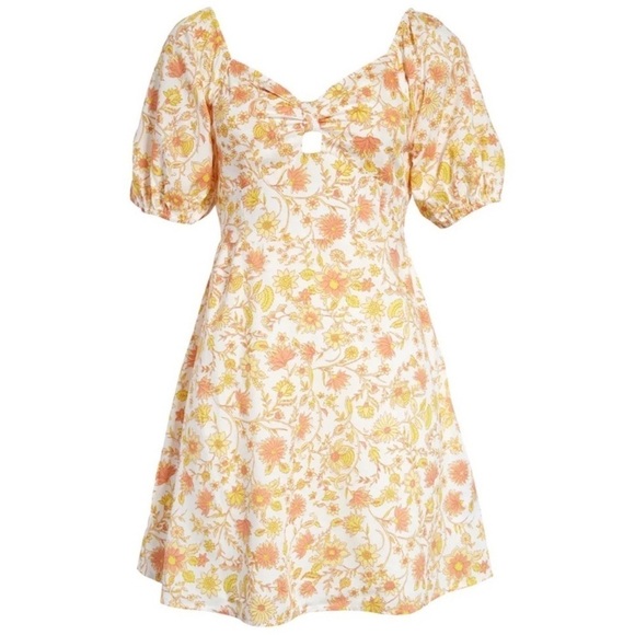 NWT Billabong Loving Life Puff Floral Mini Dress - Picture 3 of 9